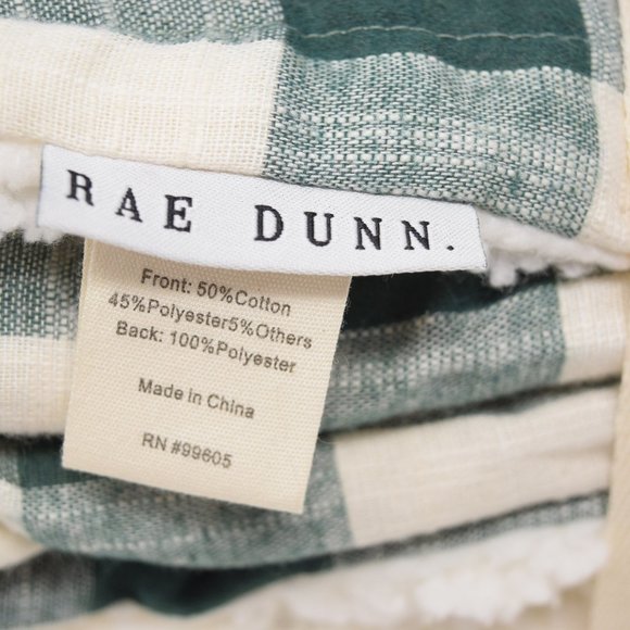 Rae Dunn Making Spirits Bright Throw Buffalo Check Sherpa Blanket New Green - Picture 3 of 10